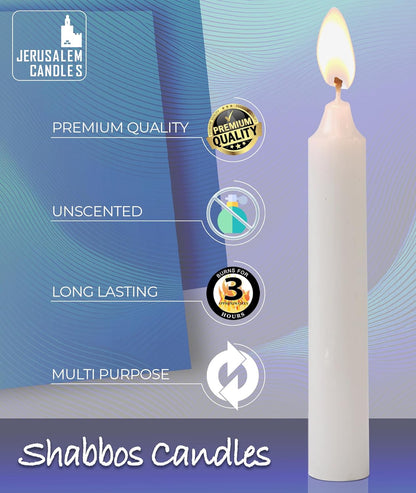 Shabbat Candles - Traditional Shabbos Candles - 3 Hour - 2-Pack X 72 Candles, (144 Candles)